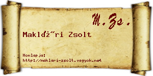 Maklári Zsolt névjegykártya